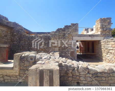 Knossos Palace Ruins of Minoan Civilization in Crete Greece 137066361