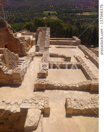 Knossos Palace Ruins of Minoan Civilization in Crete Greece Knossos Palace Ruins of Minoan Civilization in Crete Greece 137066376
