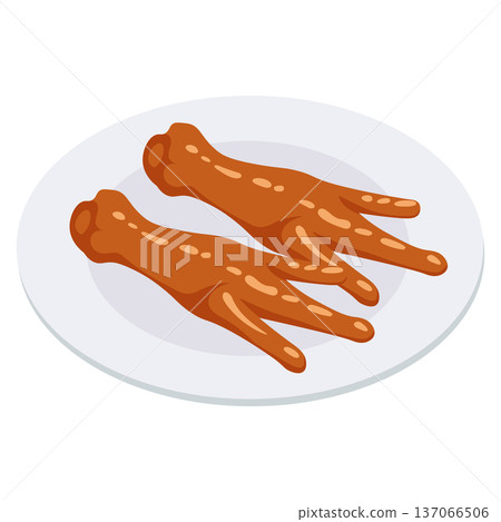 Cantonese Black Bean Chicken Feet On Plate 137066506