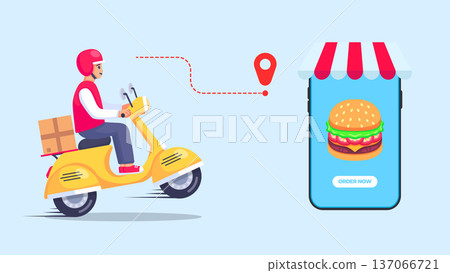 Online Food Delivery Service Concept Illustration Online Food Delivery Service Concept Illustration 137066721