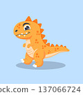 Cute T Rex Dinosaur Cartoon Character Illustration 137066724
