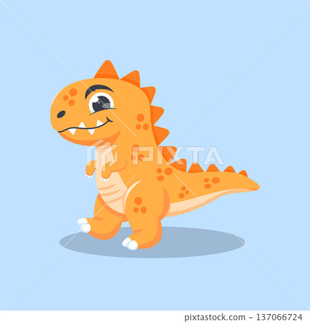 Cute T Rex Dinosaur Cartoon Character Illustration Cute T Rex Dinosaur Cartoon Character Illustration 137066724