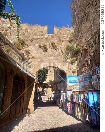 Rhodes Old Town Stone Gate Market, Greece 137066852
