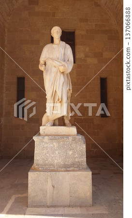 Classical Marble Statue Inside Palace of the Grand Master Rhodes, Greece 137066888