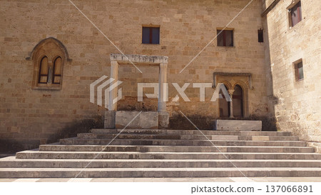 Interior Courtyard Steps at Palace of the Grand Master Rhodes 137066891