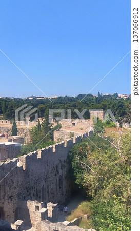 Rhodes Old Town Medieval City Walls Greece Rhodes Old Town Medieval City Walls Greece 137066912