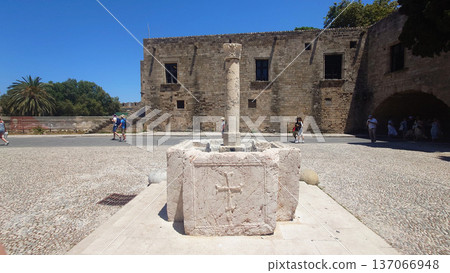Medieval Stone Well in Rhodes Old Town, Greece Medieval Stone Well in Rhodes Old Town, Greece 137066948