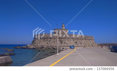 St Nicholas Fortress Lighthouse Rhodes Harbor, Greece St Nicholas Fortress Lighthouse Rhodes Harbor, Greece 137066956
