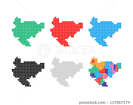 Pixel Art Map_Saga Prefecture_Square Dot-01 Pixel Art Map_Saga Prefecture_Square Dot-01 137067574