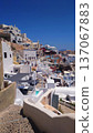 Santorini Coastal Houses Landscape View in Greece 137067883