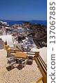 Santorini Coastal Houses Landscape View in Greece 137067885