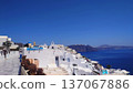Santorini Coastal Houses Landscape View in Greece 137067886