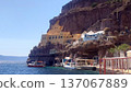 Ammoudi Bay Cliffside Santorini Harbor in Greece 137067889