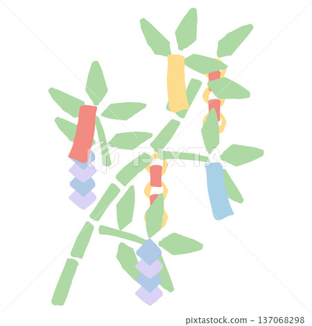 七月學校通訊的簡易手繪素材系列：竹葉（裝飾版） 137068298