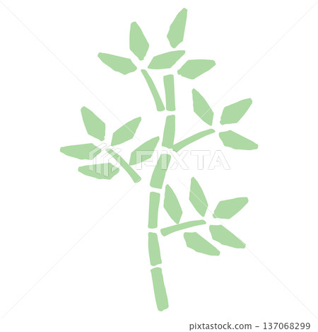 七月學校簡報的簡易手繪素材系列：竹葉 137068299