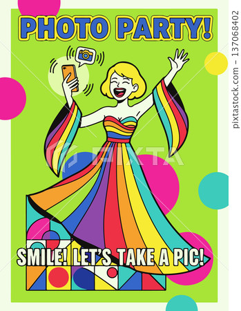 Colorful Photo Party Illustration Colorful Photo Party Illustration 137068402