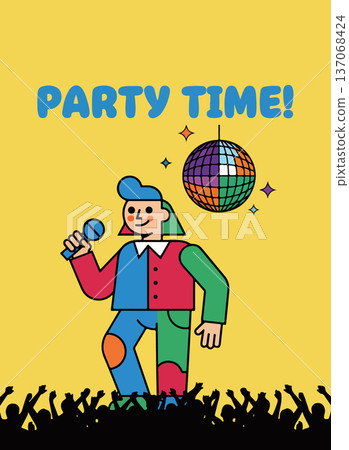 Party Time with Singer and Disco Ball Party Time with Singer and Disco Ball 137068424