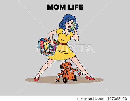 Cartoon Mom Life 137068430