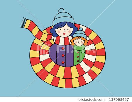 Mother and Daughter in Winter Attire Mother and Daughter in Winter Attire 137068467