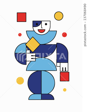 Geometric Clown Illustration Geometric Clown Illustration 137068490