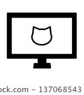 Black monitor icon_casually simple cat face 137068543