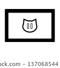 Video icon_Pause button_Casually simple cat face 137068544