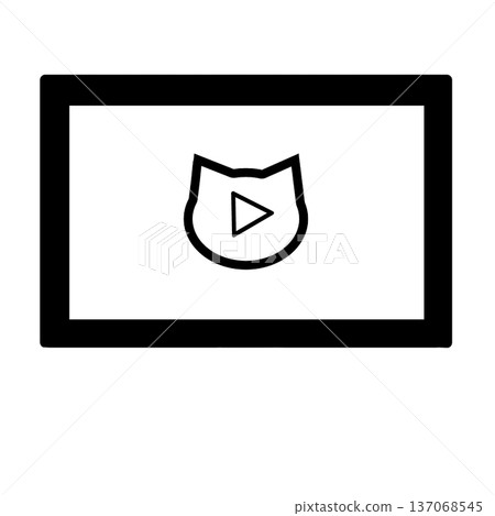 Video icon_play button_casually simple cat face 137068545