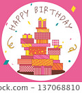 Pop and cute gift box illustration_Happy Birthday 137068810