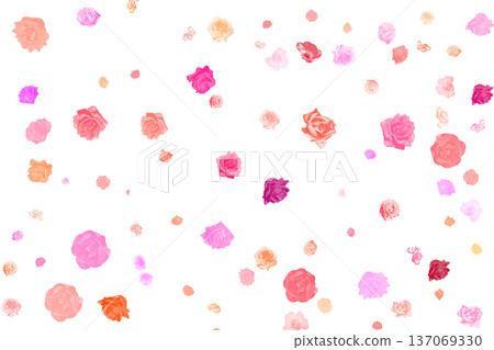 Pattern of various festive roses on pale green Pattern of various festive roses on pale green 137069330