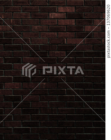 黑褐色磚造住宅外牆的豎幅背景圖 137069620
