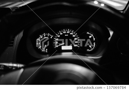 Meter installed in the car 137069784