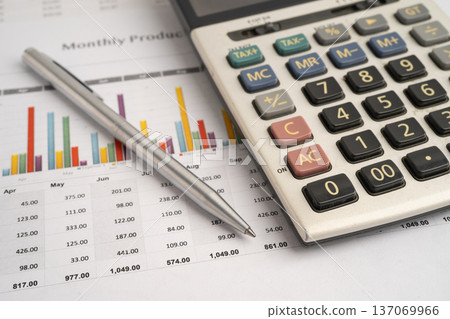 Pencil on graph paper. Financial development, Banking Account, Statistic, Investment Analytic research data economy. Pencil on graph paper. Financial development, Banking Account, Statistic, Investment Analytic research data economy. 137069966