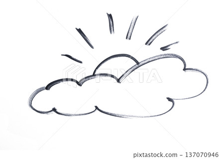 the sun rising from the clouds drawn with black marker the sun rising from the clouds drawn with black marker 137070946