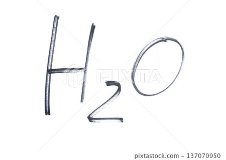 the symbol for water written with a black marker 137070950