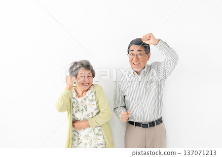 精力充沛的老夫婦擊拳 137071213