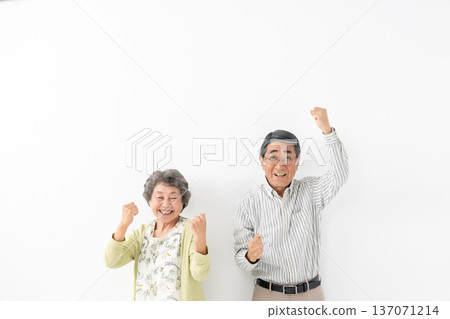 精力充沛的老夫婦擊拳 137071214