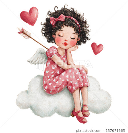 cute little girl with butterfly 137071665