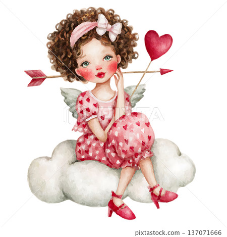 cute little girl with butterfly 137071666