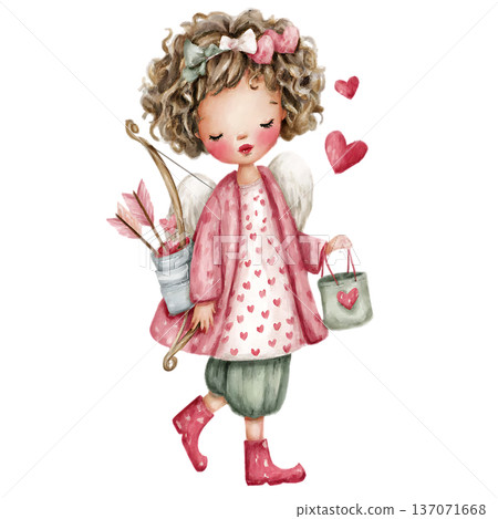 cute little girl with butterfly 137071668