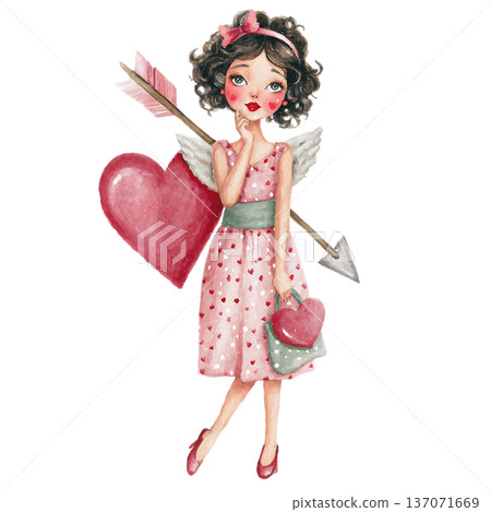 cute little girl with butterfly 137071669