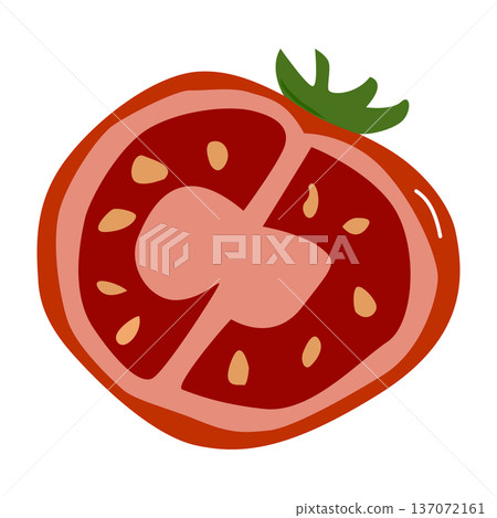 Illustration of a Sliced Tomato. cartoon Illustration of a Sliced Tomato. cartoon 137072161
