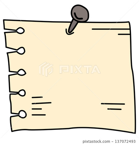 Handdrawn Illustration of a Note Pinned 137072493