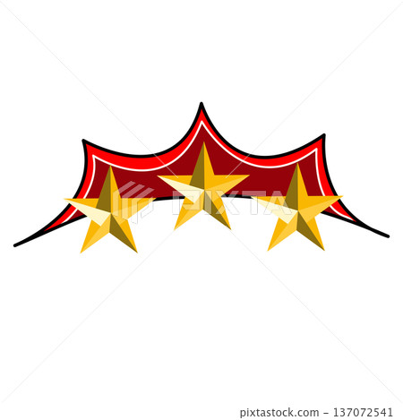 Three Golden Stars on Red Banner Illustration Three Golden Stars on Red Banner Illustration 137072541