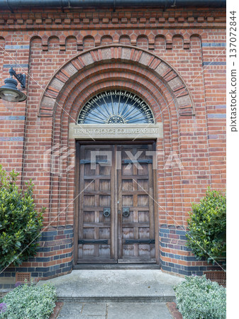 The Ernest George Columbarium, located within the Golders Green Crematorium complex in North London, is a notable structure built in a Lombardic Romanesque Revival style. The Ernest George Columbarium, located within the Golders Green Crematorium complex in North London, is a notable structure built in a Lombardic Romanesque Revival style. 137072844