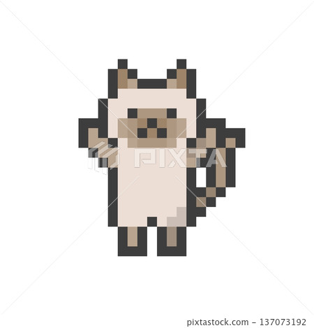 像素畫：一隻歡呼的布偶貓 137073192