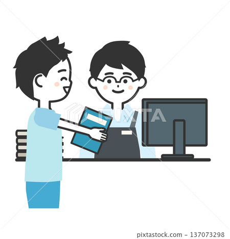 Illustration of a person wearing an apron Illustration of a person wearing an apron 137073298