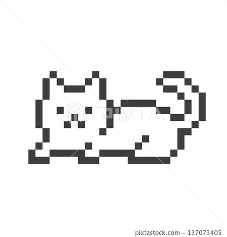 Pixel art of a relaxing cat Pixel art of a relaxing cat 137073405