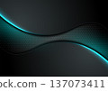 Futuristic technology abstract background with neon glowing wavy lines 137073411