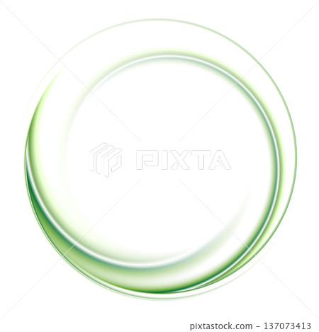 Bright green smooth circle ring frame abstract geometric background 137073413