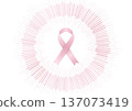 Breast cancer awareness month background with pink ribbon 137073419